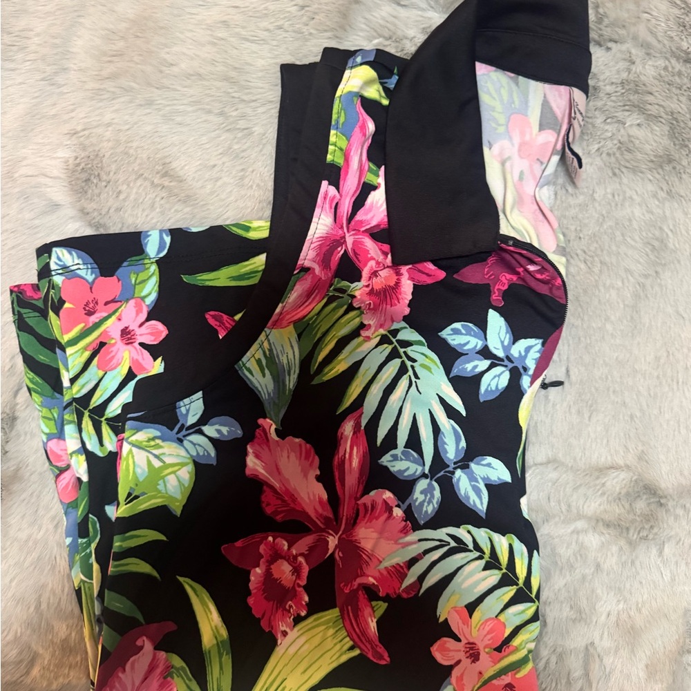 Tommy Bahama Black Floral Women's golf shirt